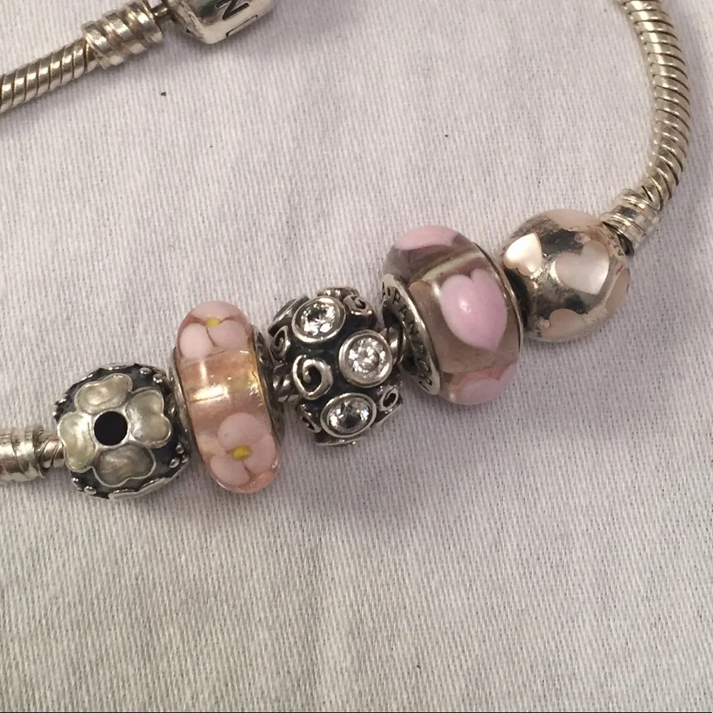 Authentic PANDORA 925 Silver Primrose Clear CZ - Picture 7 of 8